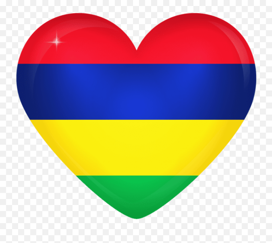 Free Png Download Mauritius Large Heart Mauritius Flag Heart Emoji