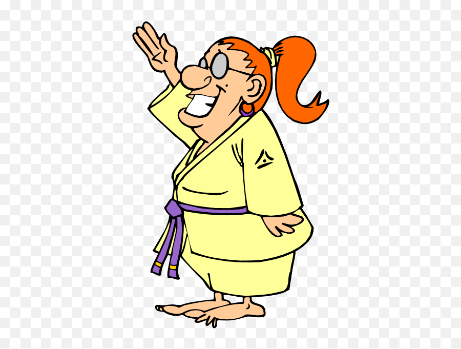 Karate Woman Exercising Vector Drawing Karatê Mulher Desenhos Emoji