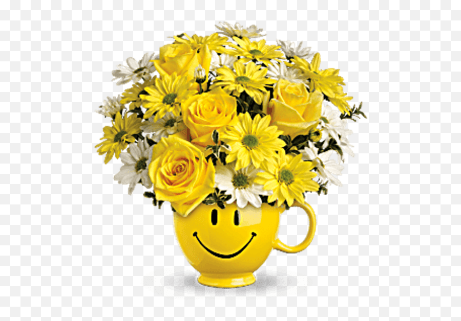 The Be Happy Mug Teleflora Be Happy Bouquet Emoji,Happy Flower