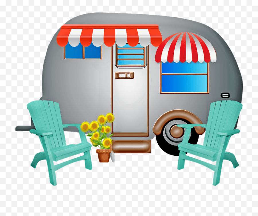 Caravan Trailer Vintage Clipart Cartoon Caravan Emoji,Travel Trailer
