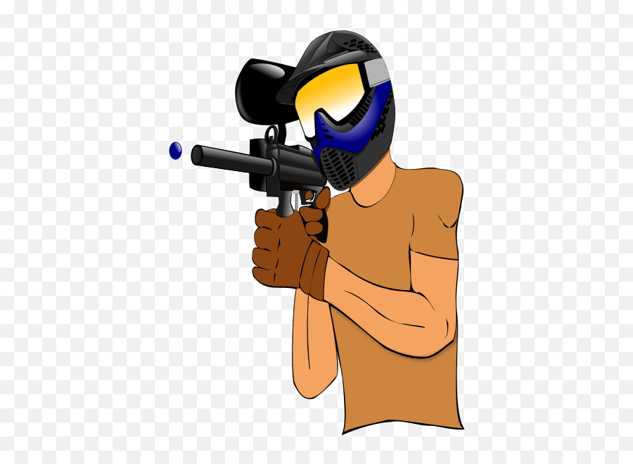 A Paintball Player Vector Drawing Paintball Clipart Emoji,Android Gun