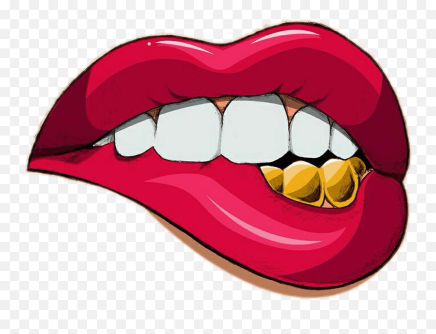 Braces Clipart Transparent Lips With Gold Teeth Emoji,Braces Emoji