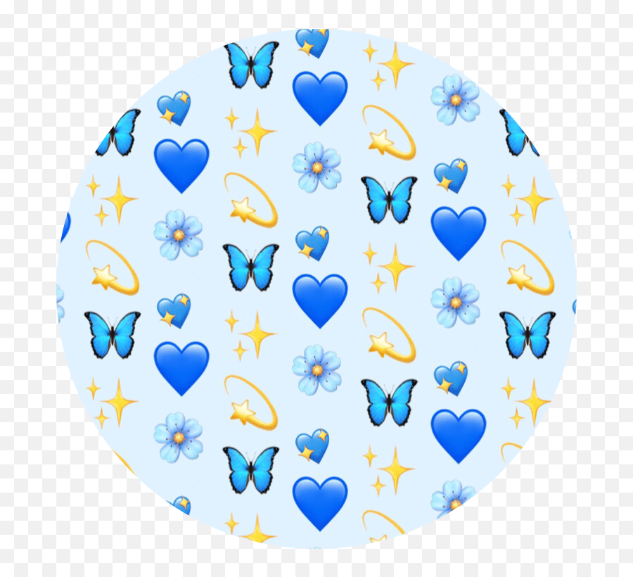 Emoji Background Stars Hearts Sticker Aesthetic Blue Emoji Background