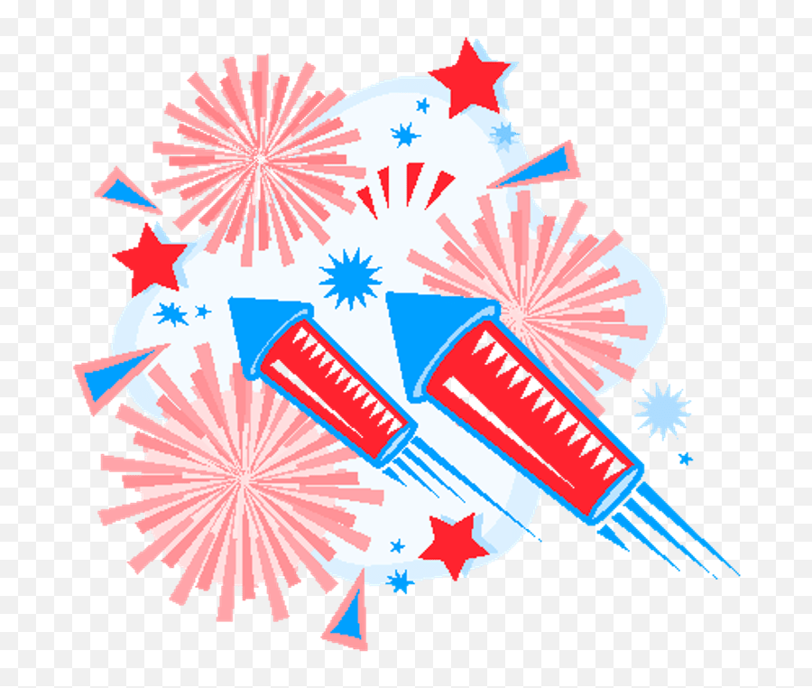 July Firework Clipart Cartoon Fourth Of July Fireworks Emoji,4th Of