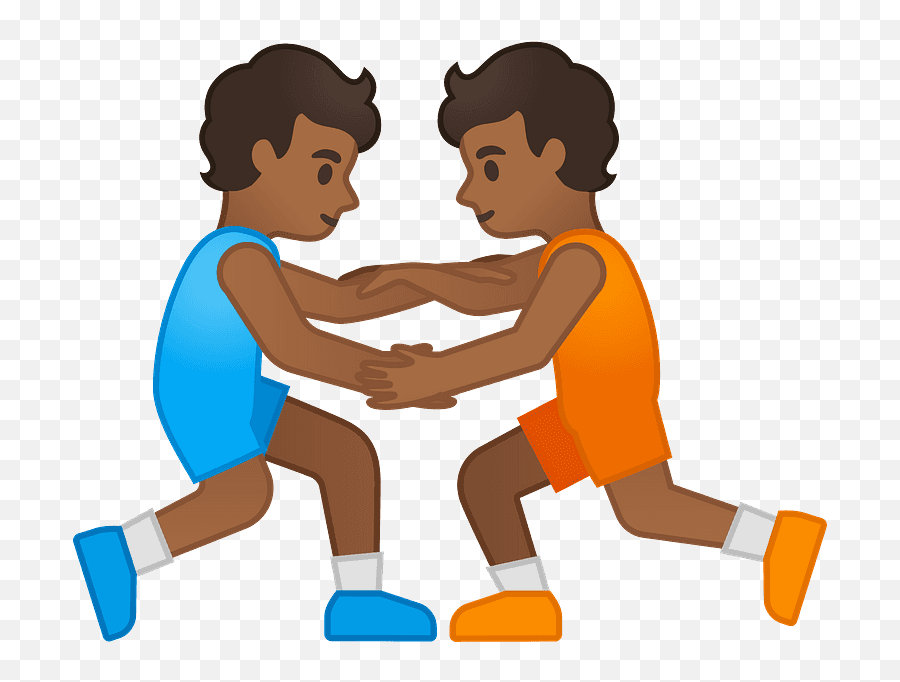 People Wrestling Emoji Clipart Free Download Transparent Emoji,Block