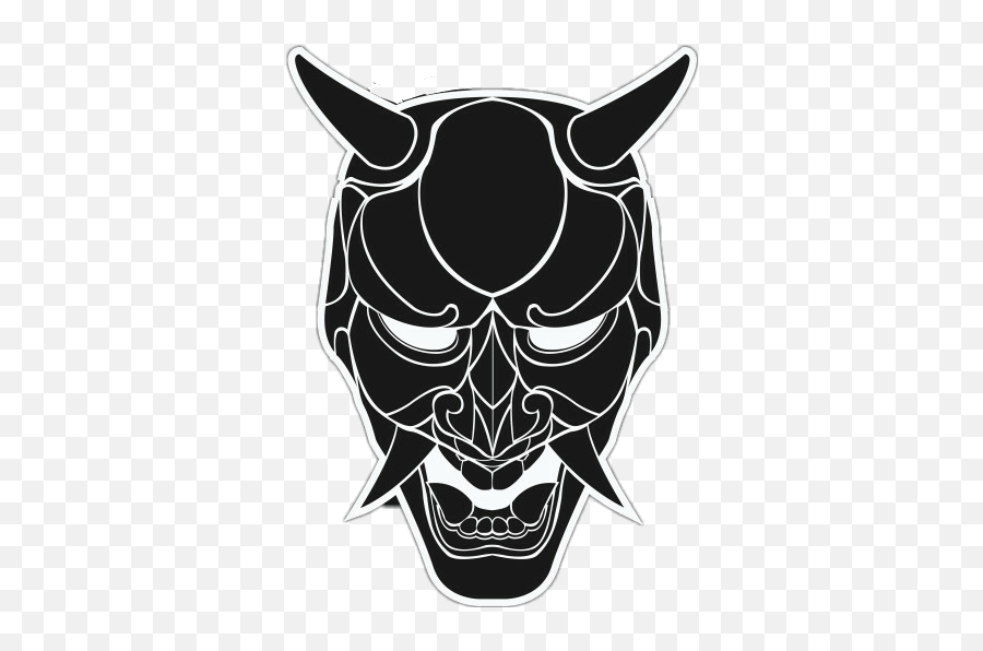 Japanesemask Demon Mask Grunge Sticker By Japanese Demon Mask Emoji