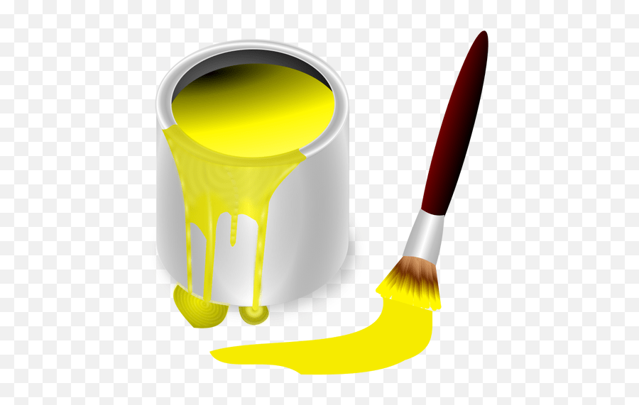 Yellow Paint Yellow Paint Brush Clipart Emoji,Paint Bucket Emoji