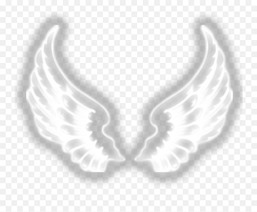 Wings Wing Emoji Neon White Black Sad Happy White Neon Wings Png,Wing