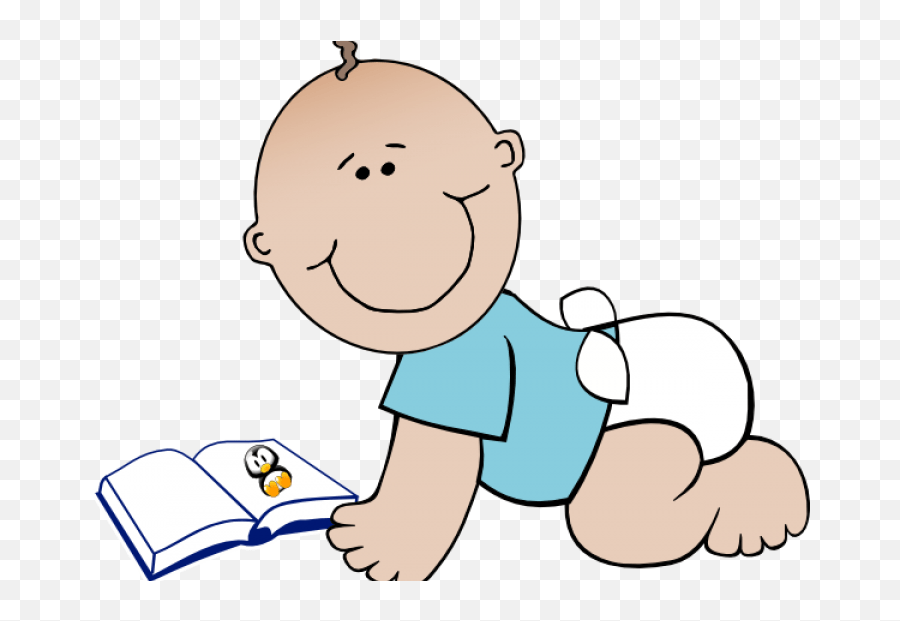 Baby With Book Clipart Baby Crawling Clipart Gif Emoji,Baby Crawling