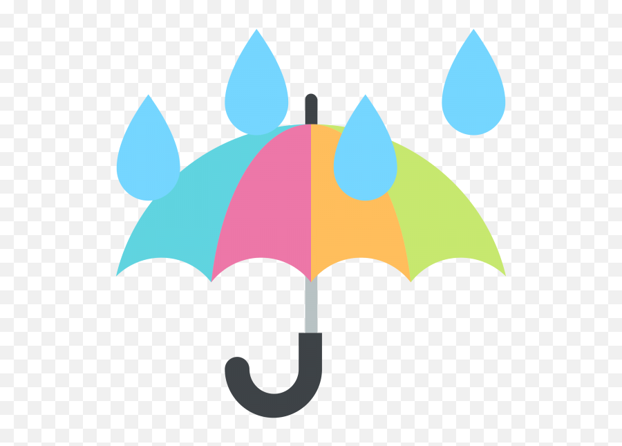 Umbrella With Rain Drops Clipart Umbrella And Raindrops Emoji