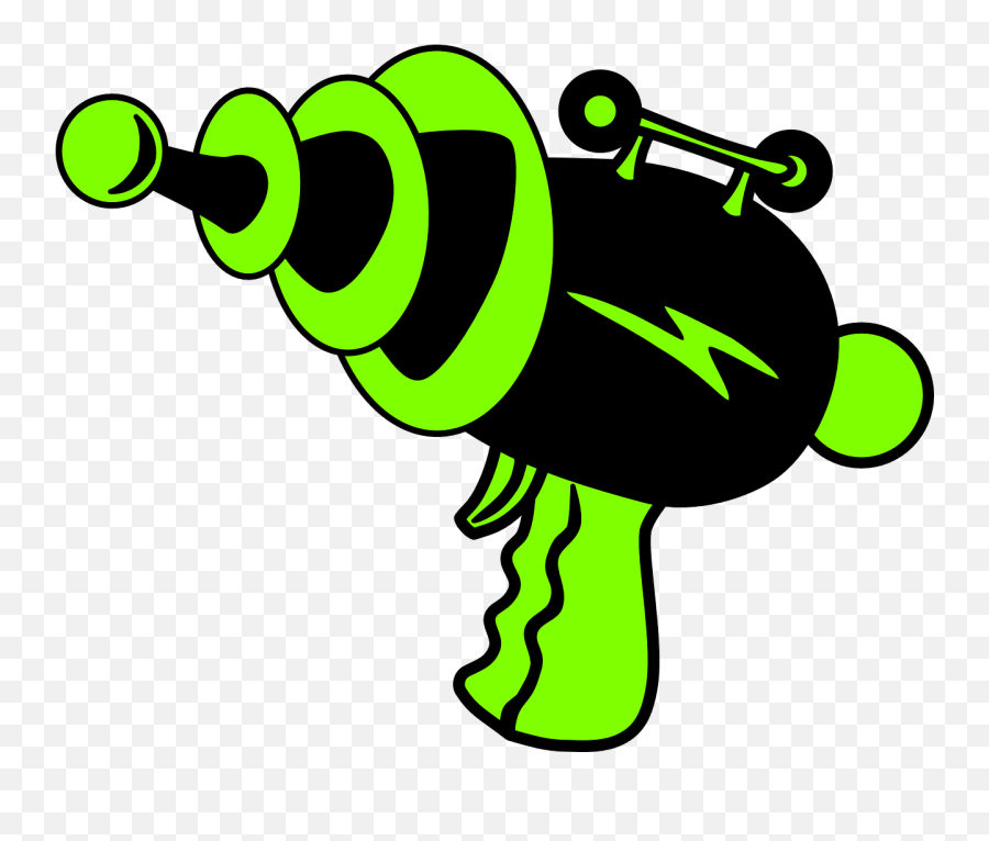 Gun Science Fiction Green Black Bolt Laser Tag Gun Clipart Emoji
