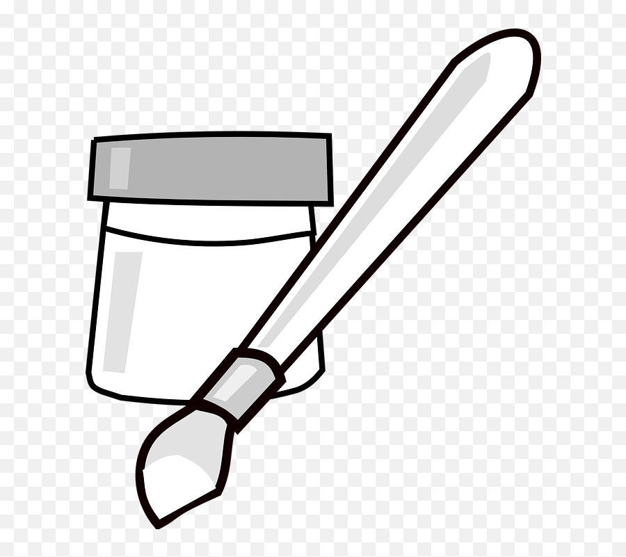 Brush Paint White Paint Clip Art Black And White Emoji,Paint Bucket