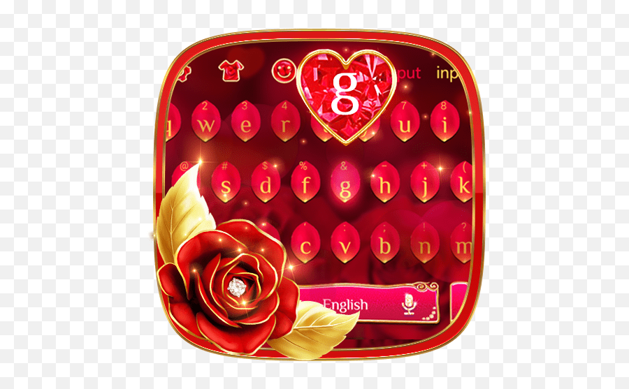Luxurious Red Rose Keyboard Theme Rose Emoji,Rose Emoticons free