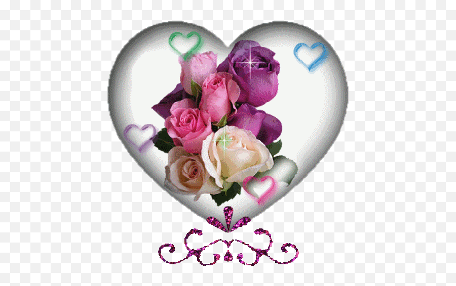 Hearts And Roses Animated Heart Purple Hearts An Roses Emoji,Rotating