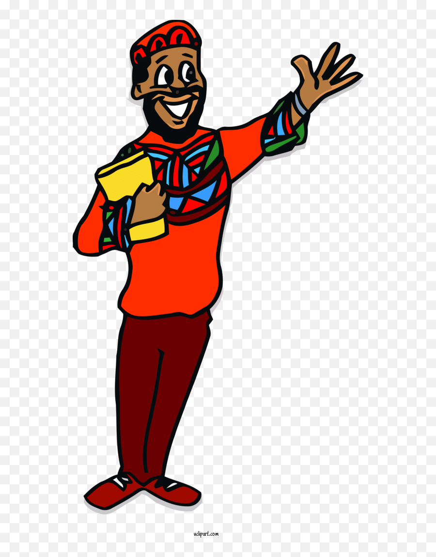 Holidays Cartoon Throwing A Ball Cartoon Traditional African Man