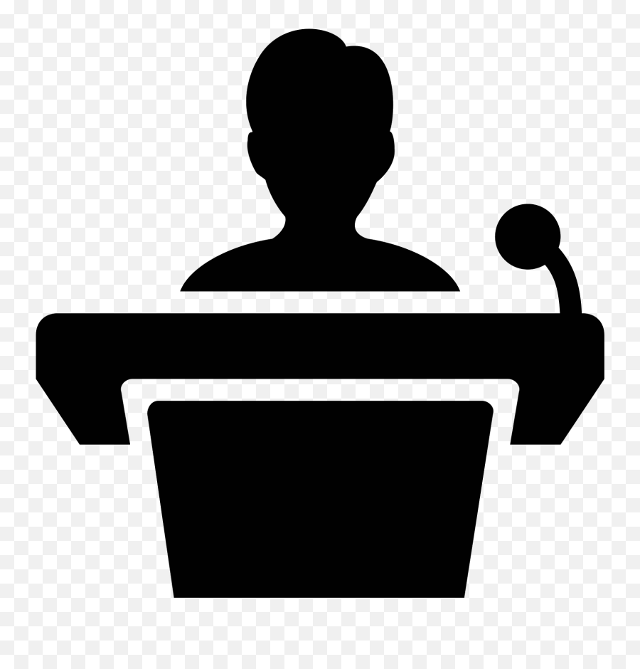 The Best Free Speaking Silhouette Images Podium With Speaker Icon