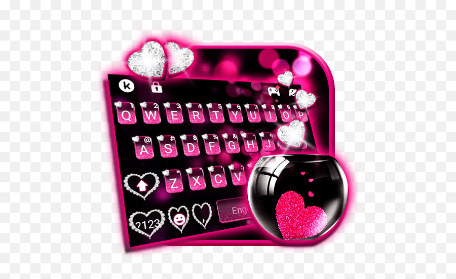 Pink Heart Glass Keyboard Theme Apps On Google Play Heart Emoji,Pink