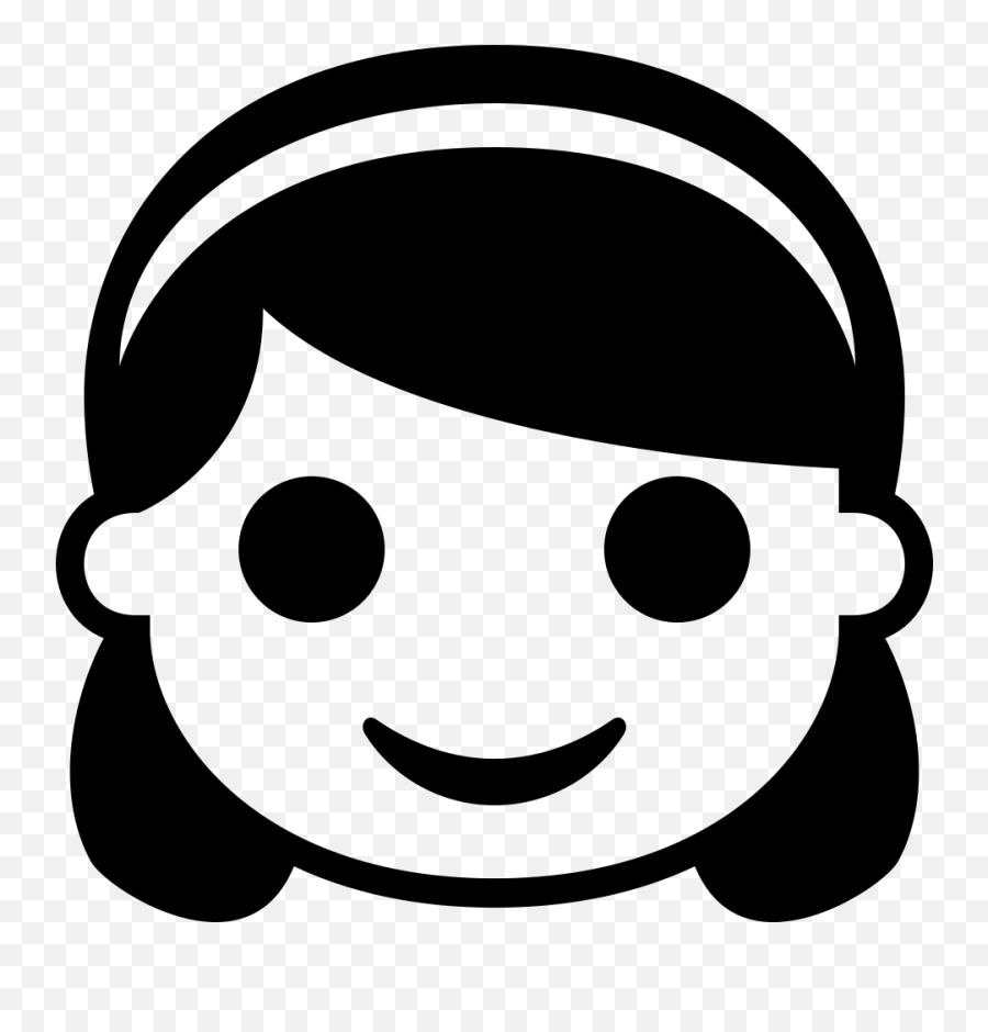 Emojione Bw 1f467 Girl Emoji Black And White,Black Girl Emoji free