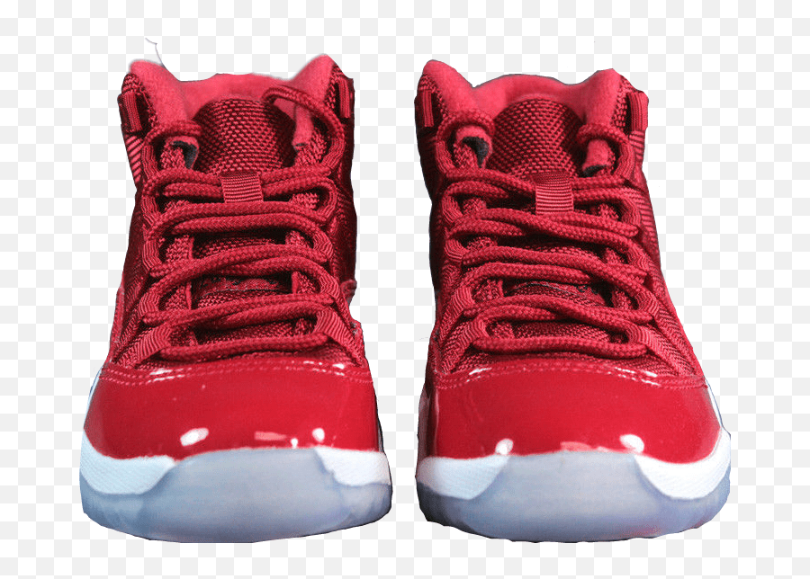 Pair Of Red Jordans Front View Shoes Front View Png Emoji,Emoji