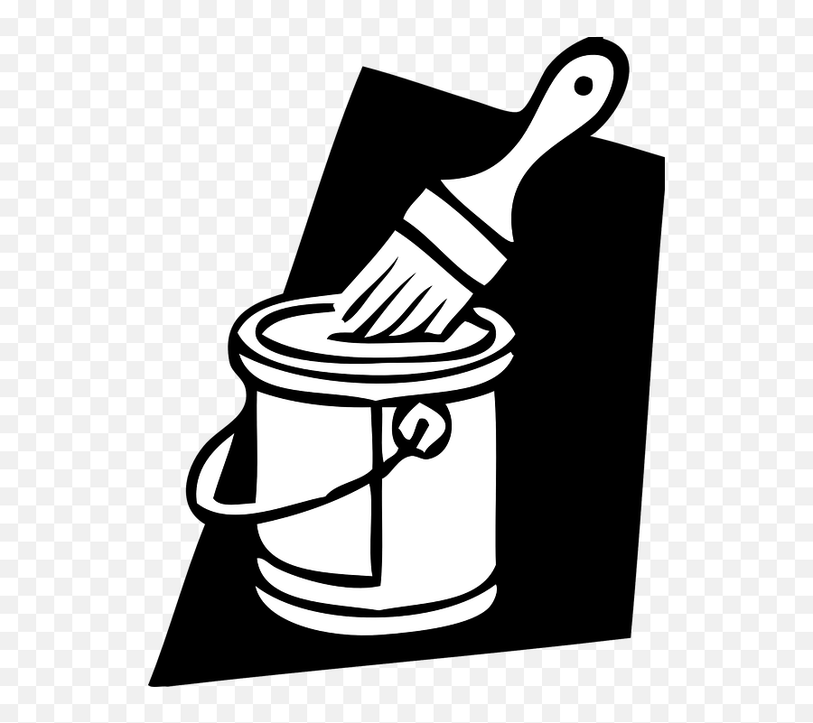 Paint Brush Tin Paint Can And Brush Clip Art Emoji,Paint Bucket Emoji