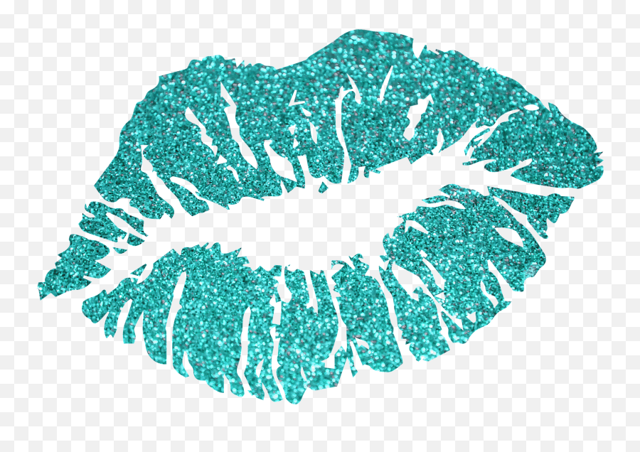 Lips Kiss Blue Glitter Lip Love Makeup Transparent Background