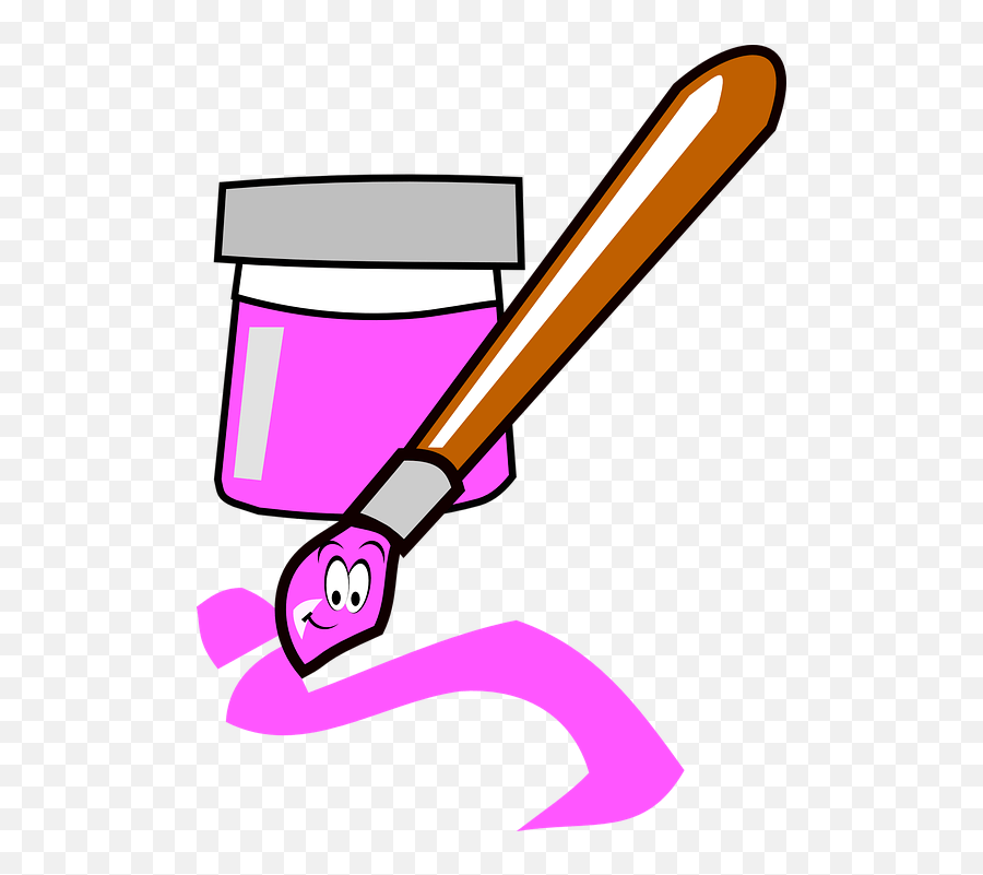Paintbrush Paint Brush Cartoon Paint Brush N Emoji,Paint Bucket Emoji free transparent emoji