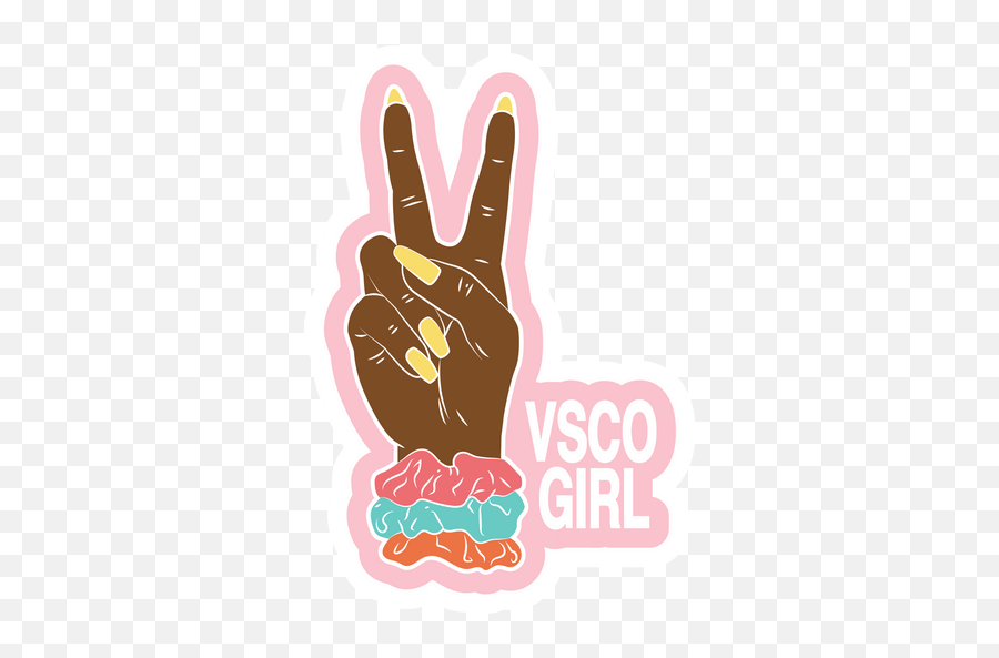 Vsco Girl Peace Gesture Sticker Sticker Mania V Sign Emoji,Shaka