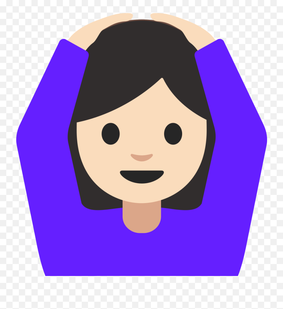 Emoji U1f646 1f3fb Emoji Black Hair Girl,Light Skin Emoji free