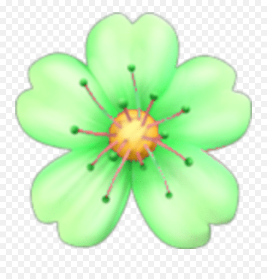 Green Flower Emoji Tumblr Kawaii Emoji Flor Rosa Png,Emoji Flower free transparent emoji