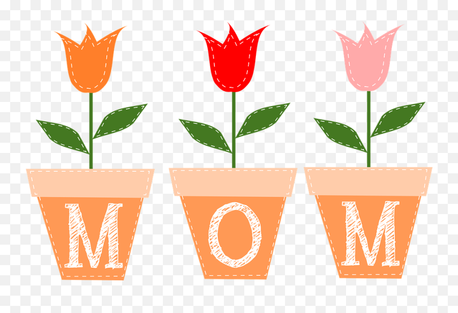 Tulips Flowers Pots Flower Mothers Day Clipart Emoji,Mother's Day