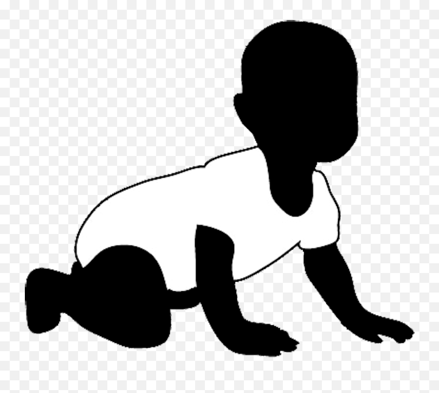 Baby Silhouette Clip Art Crawling Baby Clipart Hd Emoji,Baby Crawling