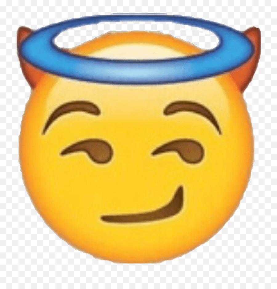 Emoji Halo Horns Apple Iphone Sticker Angel With Devil Horns Emoji