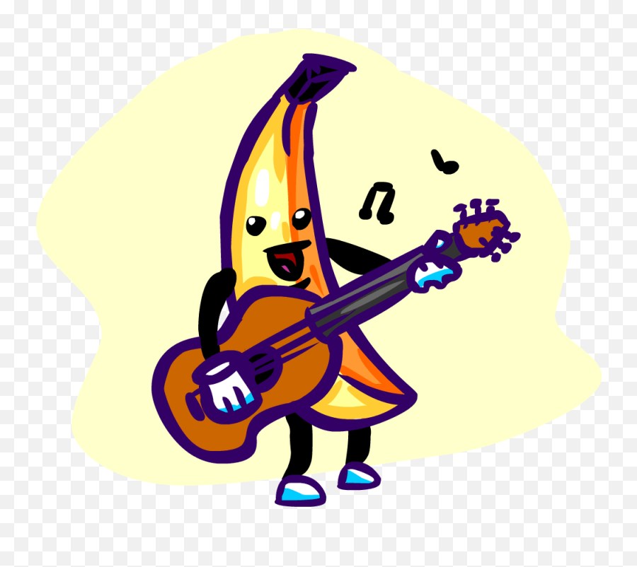 A Banana Playing Guitar Banana Playing Guitar Emoji,Banana Emoji Copy