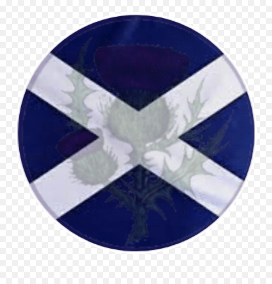 Scottish Thistle Flag Sticker Scotland Flag Round Png Emoji,Scottish