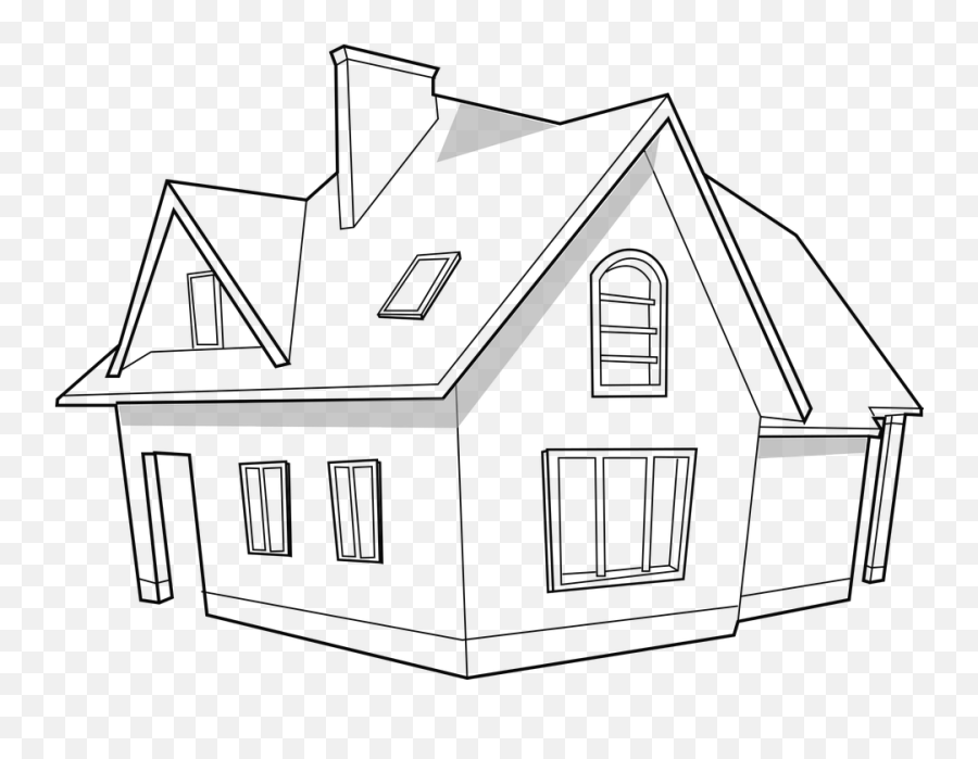 House Home Real Estate Modern House Clipart Black And White Emoji