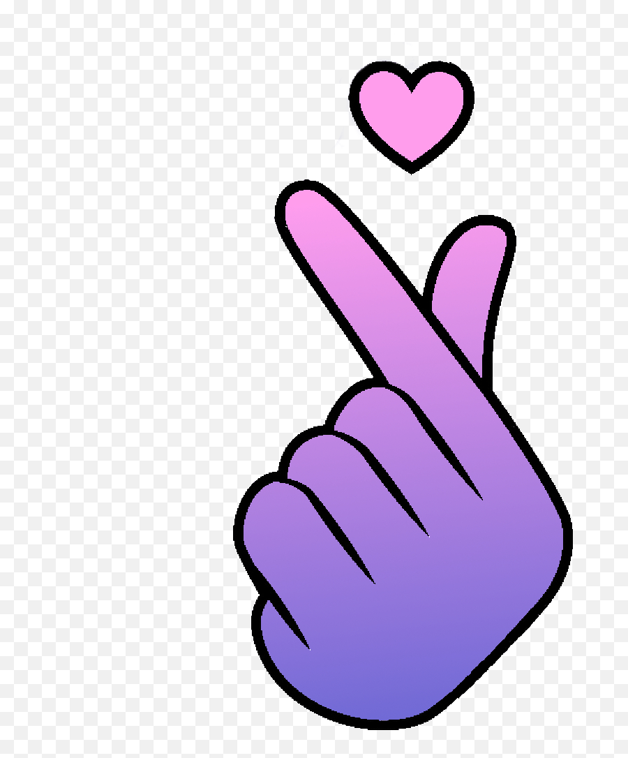 Korean Finger Heart Transparent Kpop Finger Heart Png Emoji,Korean