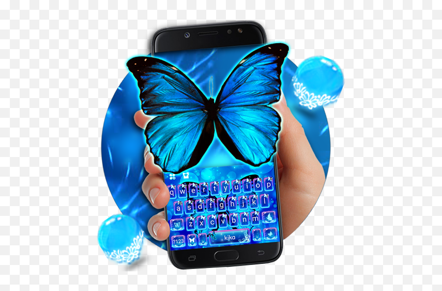 Delicate Neon Butterfly Keyboard Theme Butterfly Emoji,Butterfly Emoticon free transparent