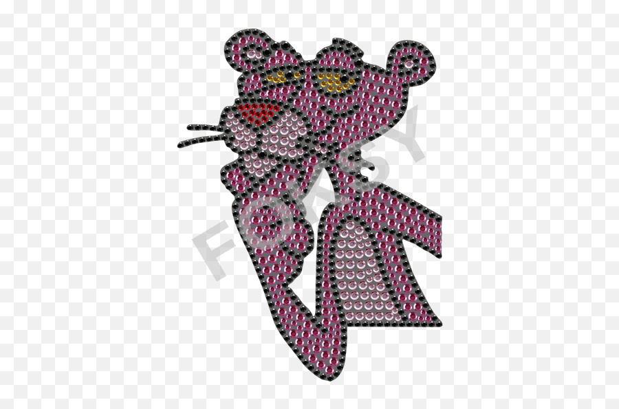 Pink Panther Iron On Rhinestone Heat Transfer Design For Pink Panther