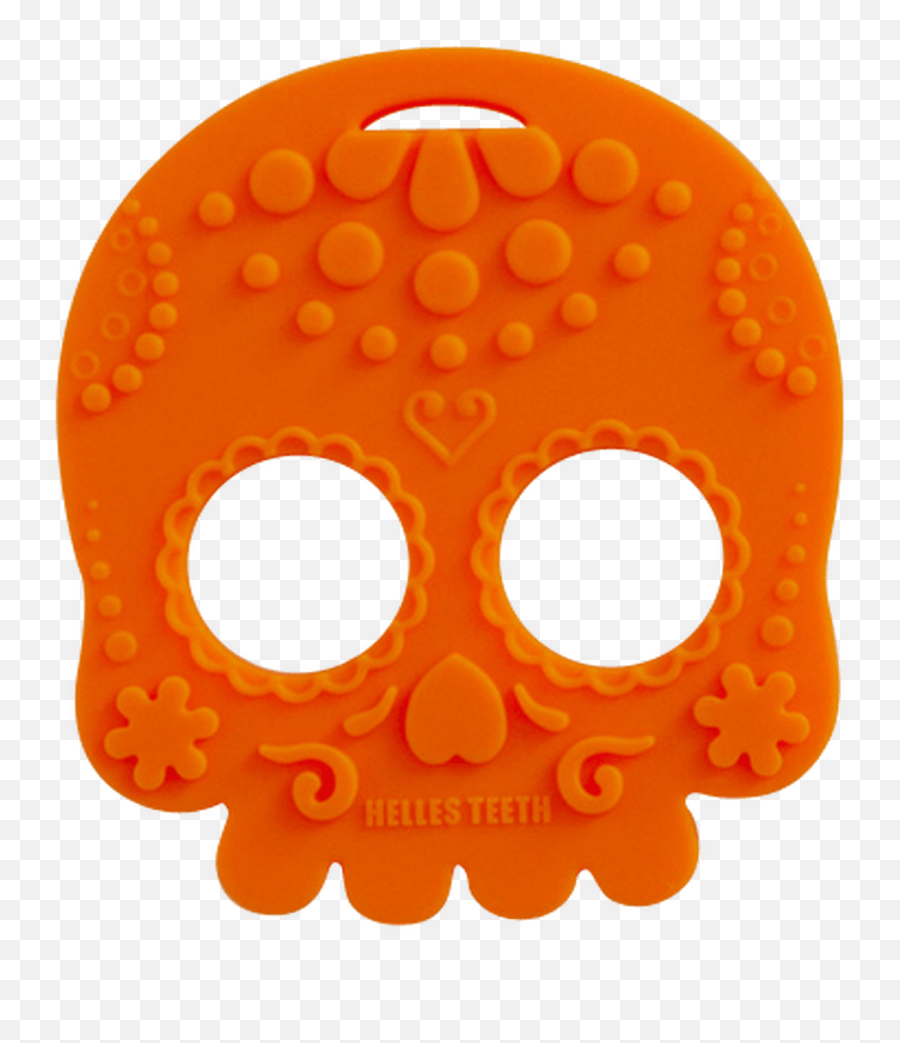 Helles Teeth Sugar Skull Baby Teether Orange Teething Syndrome Emoji