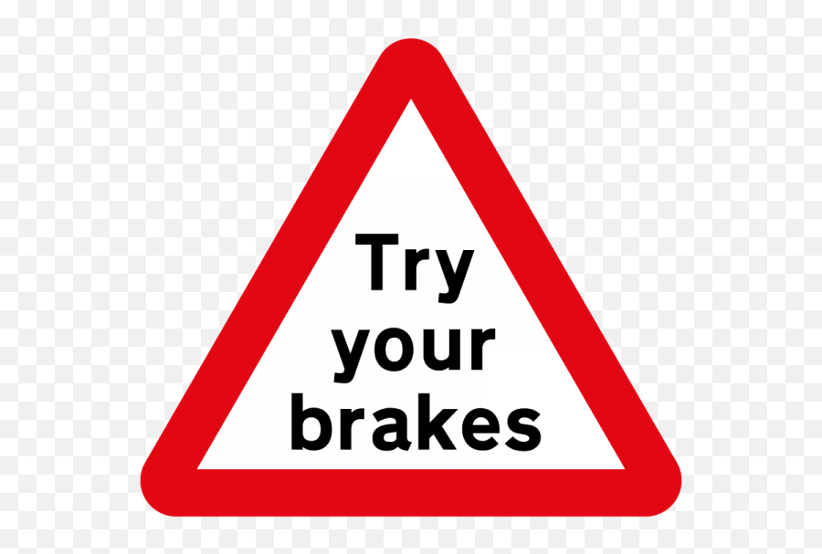 Try Your Brakes Dangerous Sign Clipart Emoji,Traffic Cone Emoji