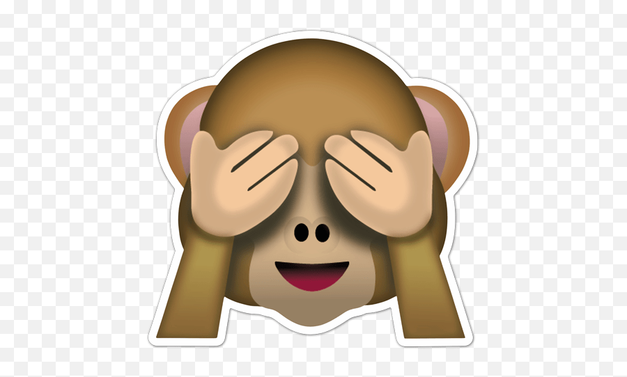 Sticker Emoticon Emoji See Monkey Covering Eyes Emoji Png,Emoji