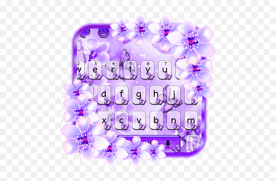 Purple Blossom Orchid Flower Keyboard Girly Emoji,Flower Emoticon