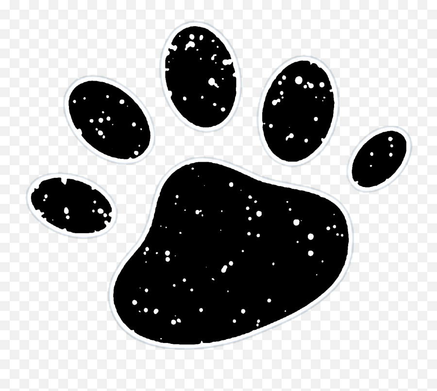Black White Stars Animal Paw Cat Paw Illustration Emoji,Cat Paw Emoji