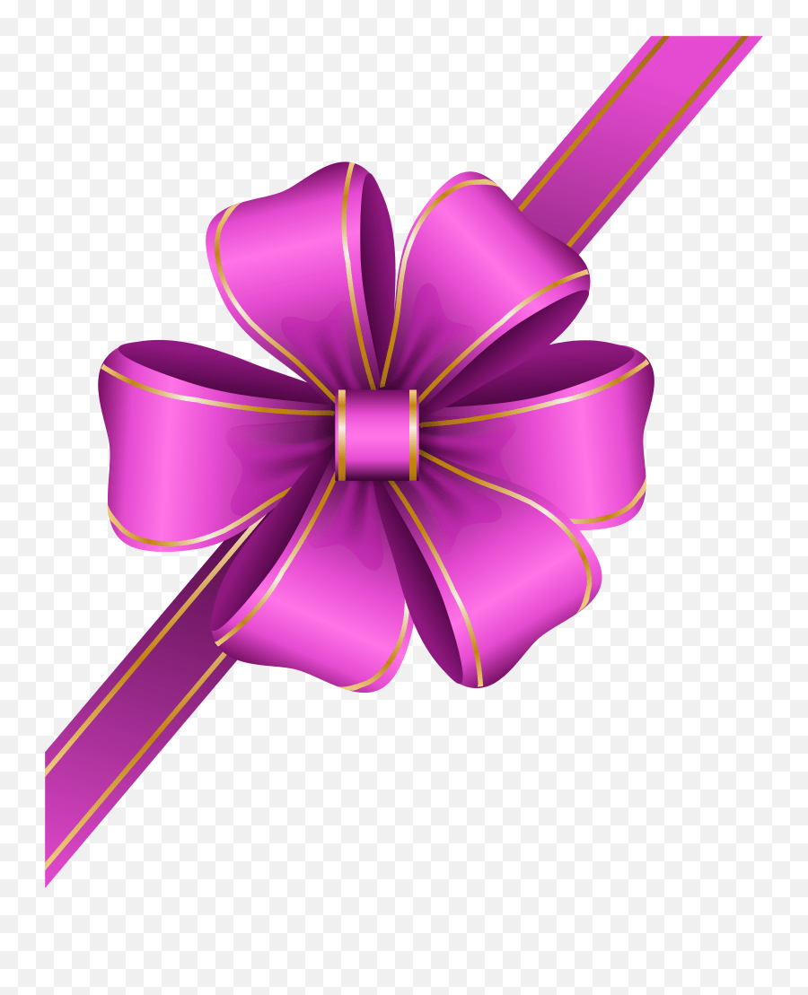 Birthday Ribbon Clipart Purple Gift Ribbon Png Emoji,Pink Bow Emoji