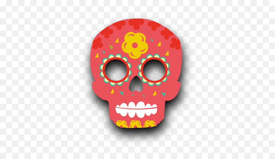 Red Sugar Skull Decoration Transparent Sugar Skull Png Emoji,Sugar