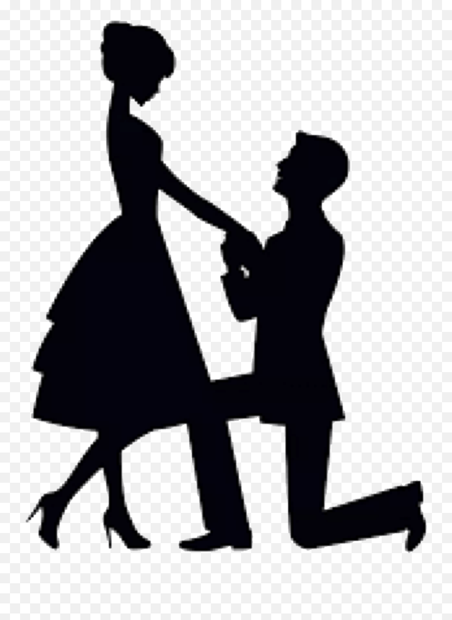Couple Silhouette Black Love Romantic Engagement Silhouette Png Emoji