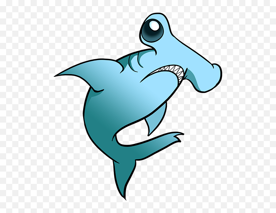 How To Draw A Hammerhead Shark Draw A Cartoon Hammerhead Shark Emoji