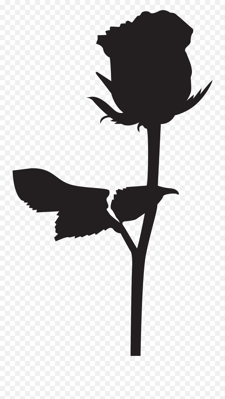 Silhouette Black Rose Drawing Clip Art Silhouette Of A Rose Emoji