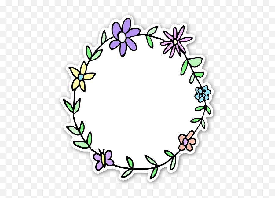 Flower Circle Png Sticker Little Flowers Emoji,Flower Emoji Text