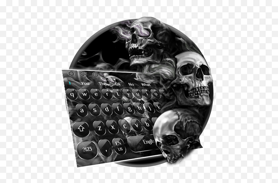 Black Death Reaper Skull Keyboard Theme Skull Emoji,Death Skull Emoji